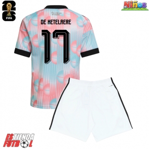 Bélgica Charles De Ketelaere #17 Segunda Equipación Niños Mundial 2026 Manga Corta (+ Pantalones cortos)